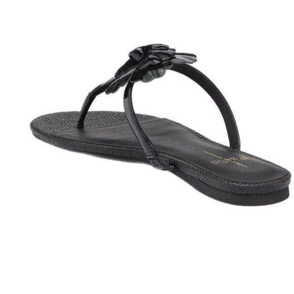 NWT Linea Paolo “Laurel” flower sandals in black.  Size 9 - Picture 3 of 6